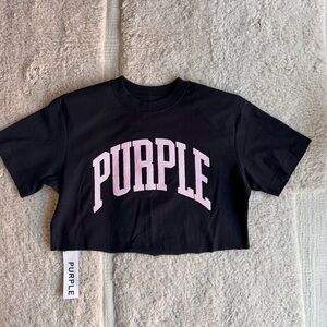 Purple brand crop tee